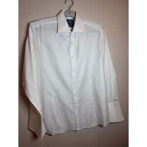 Hawes & Curtis White Luxury Cotton Slim Fit Dress Shirt 16.5 / 34 c
